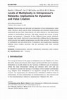 Research paper thumbnail of Levels of Multiplexity in Entrepreneur’s Networks: Implications for Dynamism and Value Creation