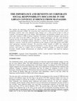 Research paper thumbnail of The importance and benefits of corporate social responsibility disclosure in the Libyan context: evidence from managers