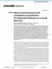 Research paper thumbnail of Moral reasoning and moral competence as predictors of cooperative behavior in a social dilemma