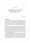 Research paper thumbnail of La théologie de la mission du livre des Actes