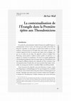 Research paper thumbnail of La contextualisation de l'Évangile dans la Première épître aux Thessaloniciens