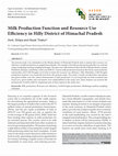 Research paper thumbnail of Milk Production Function and Resource Use Efficiency in Hilly District of Himachal Pradesh