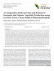 Research paper thumbnail of A Comparative Study on Costs and Returns of Inorganic and Organic Vegetable Production using Levene's F-test: A Case Study of Himachal Pradesh