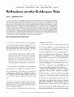 Research paper thumbnail of Reflections on the Goldwater Rule