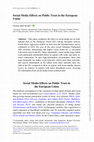 Research paper thumbnail of Social Media Effects on Public Trust in the European Union