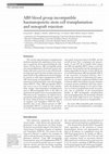 Research paper thumbnail of AB0 blood group incompatible haematopoietic stem cell transplantation and xenograft rejection