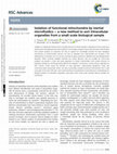 Research paper thumbnail of Isolation of functional mitochondria by inertial microfluidics – a new method to sort intracellular organelles from a small scale biological sample