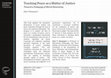 Research paper thumbnail of Teaching Peace as a Matter of Justice:  Toward a Pedagogy of Moral Reasoning