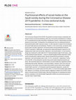 Research paper thumbnail of Psychosocial effects of social media on the Saudi society during the Coronavirus Disease 2019 pandemic: A cross-sectional study