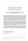 Research paper thumbnail of Le futur de la politique monétaire: synthèse de la conférence tenue à Rome le 30 septembre et le 1er octobre 2010