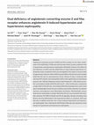 Research paper thumbnail of Dual deficiency of angiotensin‐converting enzyme‐2 and Mas receptor enhances angiotensin II‐induced hypertension and hypertensive nephropathy