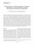 Research paper thumbnail of Differential Effect of Amelogenin Peptides on Osteogenic DifferentiationIn Vitro: Identification of Possible New Drugs for Bone Repair and Regeneration