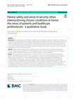 Research paper thumbnail of Patient safety and sense of security when telemonitoring chronic conditions at home: the views of patients and healthcare professionals - a qualitative study