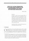 Research paper thumbnail of Efeito Da Lacuna Preenchida e Plausibilidade Semântica No Processamento De Frases Em Português Brasileiro