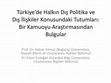 Research paper thumbnail of Türkiye'de Dış Politika ve Dış İlişkiler Konusunda Kamuoyundaki Eğilimler