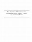 Research paper thumbnail of Time Dependence of Visual Deprivation: A Comparison between Models of Plasticity and Experimental Results