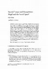 Research paper thumbnail of Second Nature and Recognition: Hegel and the Social Space