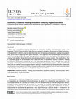 Research paper thumbnail of Assessing academic reading in students entering Higher Education