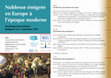 Research paper thumbnail of Noblesse émigrée en Europe à l'époque moderne -  Workshop international -Budapest, le 21 septembre 2023