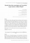 Research paper thumbnail of Gestão fiscal dos municípios do Tocantins: o que mostra o índice FIRJAN?