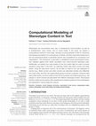 Research paper thumbnail of Computational Modeling of Stereotype Content in Text