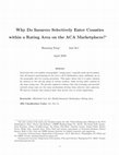 Research paper thumbnail of Why Do Insurers Selectively Enter Counties within a Rating Area on the ACA Marketplaces?∗