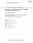 Research paper thumbnail of Emotion and creativity in language learning research and teaching