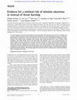 Research paper thumbnail of Evidence for a minimal role of stimulus awareness in reversal of threat learning