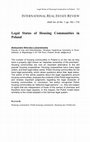 Research paper thumbnail of Legal Status of Housing Communities in Poland