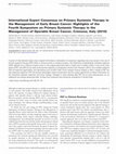 Research paper thumbnail of International Expert Consensus on Primary Systemic Therapy in the Management of Early Breast Cancer: Highlights of the Fourth Symposium on Primary Systemic Therapy in the Management of Operable Breast Cancer, Cremona, Italy (2010)