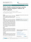 Research paper thumbnail of P03.16. Student centered learning to practice patient-centered integrative medicine: the ESPRI2T approach