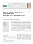 Research paper thumbnail of Sentiment classification of Roman-Urdu opinions using Naïve Bayesian, Decision Tree and KNN classification techniques