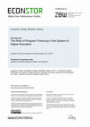 Research paper thumbnail of The Role of Program Financing in the System of Higher Education