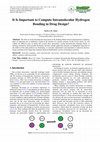 Research paper thumbnail of It Is Important to Compute Intramolecular Hydrogen Bonding in Drug Design?