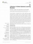 Research paper thumbnail of A Review of Online Dyslexia Learning Modules