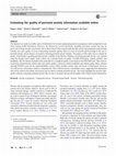 Research paper thumbnail of Evaluating the quality of perinatal anxiety information available online