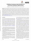 Research paper thumbnail of Validating Commonly Used Indicators for Community Resilience Measurement