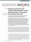 Research paper thumbnail of Reactively sputtered nickel nitride as electrocatalytic counter electrode for dye- and quantum dot-sensitized solar cells