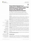 Research paper thumbnail of Parent Rated Symptoms of Inattention in Childhood Predict High School Academic Achievement Across Two Culturally and Diagnostically Diverse Samples