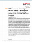 Research paper thumbnail of Utilitarianism in minimal-group decision making is less common than equality-based morality, mostly harm-oriented, and rarely impartial