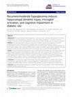 Research paper thumbnail of Recurrent/moderate hypoglycemia induces hippocampal dendritic injury, microglial activation, and cognitive impairment in diabetic rats