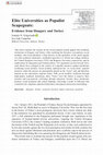 Research paper thumbnail of Elite Universities as Populist Scapegoats: Evidence from Hungary and Turkey