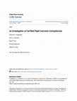 Research paper thumbnail of An Investigation of Certified Flight Instructor Competencies