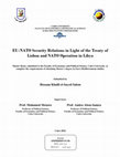 Research paper thumbnail of EU-NATO Security Relations in Light of the Treaty of Lisbon and NATO Operation in Libya