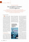 Research paper thumbnail of Das Unsagbare schreiben: Erinnerungsprosa