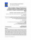 Research paper thumbnail of Effect of Addition of Banana Peel Extract on Commercial Feed as an Effort to Reduce Patin Cannibalism (Pangasius hypophthalmus) Larval Stage