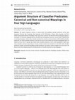 Research paper thumbnail of Argument Structure of Classifier Predicates: Canonical and Non-canonical Mappings in Four Sign Languages