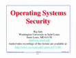 Research paper thumbnail of Operating Systems Operating Systems Security Security