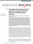 Research paper thumbnail of Developmental temperature has persistent, sexually dimorphic effects on zebrafish cardiac anatomy