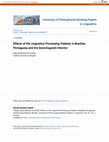 Research paper thumbnail of Effects of the Linguistics Processing: Palatals in Brazilian Portuguese and the Sociolinguistic Monitor